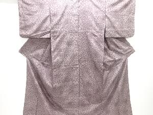 アンティーク　むじな菊模様織り出し十日町紬着物